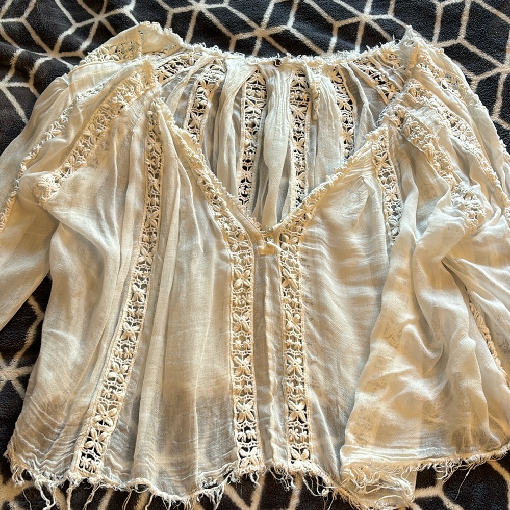 Free people boho flowy sheer top